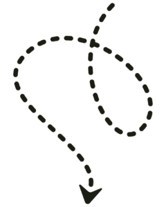 curved dashed line pointing down